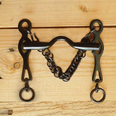 Bocado Portugués Pavonado Embocadura Lisa