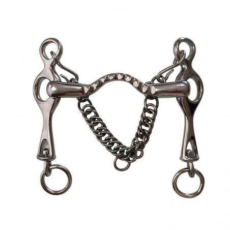 Bocado Portugués Inox. Embocadura Estriada