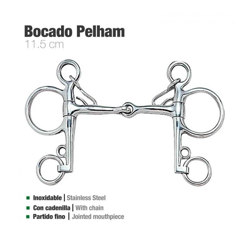  Bocado Pelham Partido Fino Inox 212501