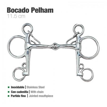  Bocado Pelham Partido Fino Inox 212501