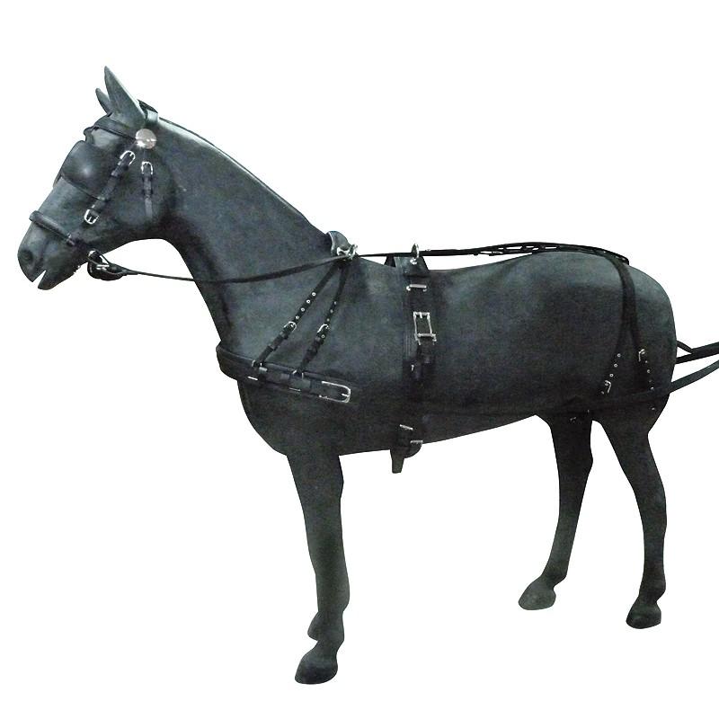 Enganche Con Pechopetral Para Dos Caballos Nylon Y Cuero