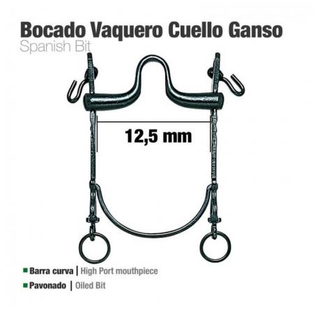  Bocado Vaquero B/curva Cuello Ganso 12.5cm
