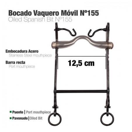  Bocado Vaquero Móvil Barra Recta Nº155 12.5cm