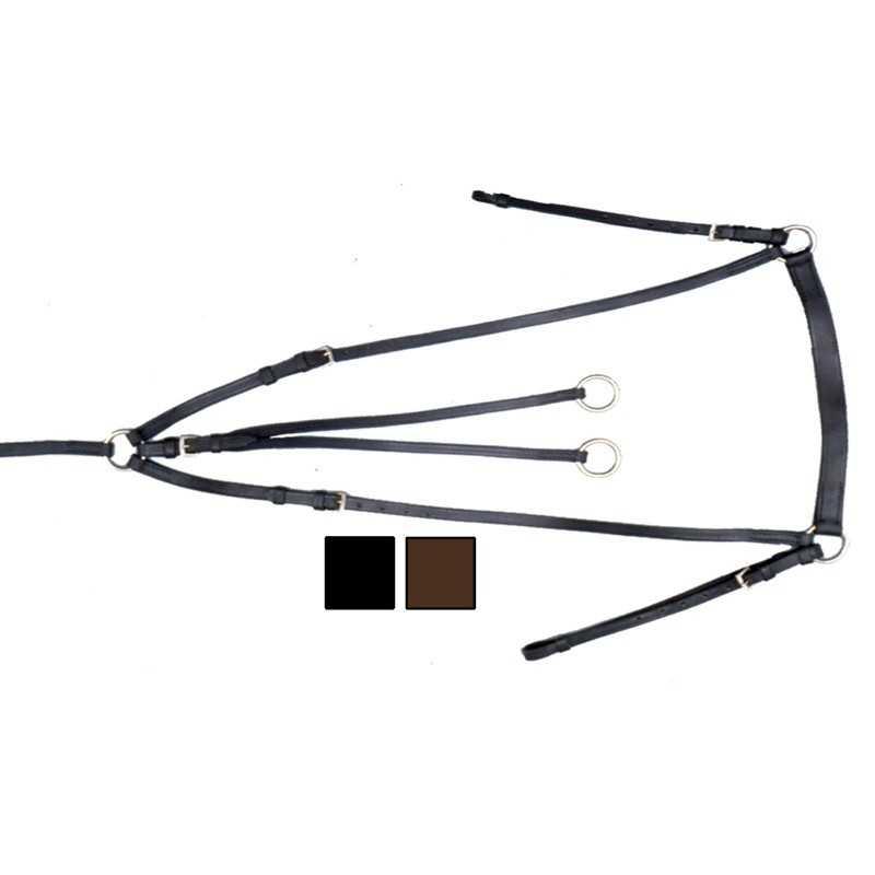 Pechopetral En Cuero Con Puente Y Tijerilla