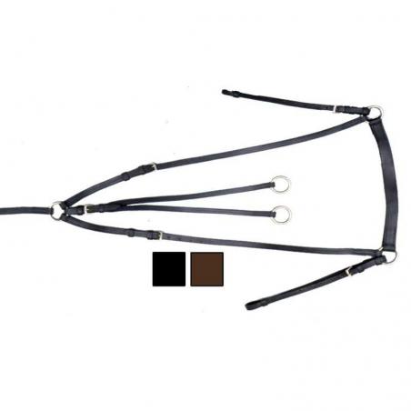 Pechopetral En Cuero Con Puente Y Tijerilla