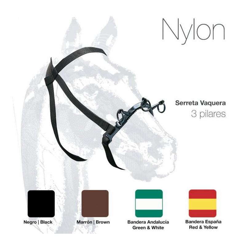  Cabezada Serreta Vaquera 3-pilares Nylon