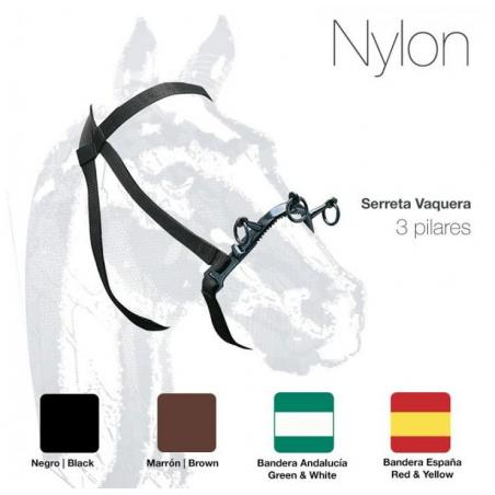  Cabezada Serreta Vaquera 3-pilares Nylon