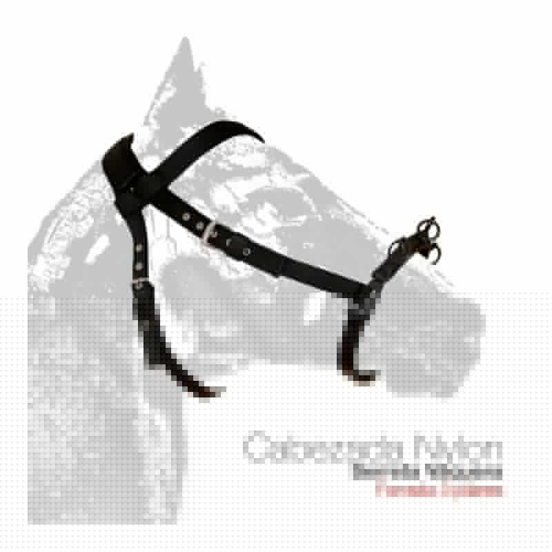  Cabezada Serreta Vaquera Forrada Nylon 3-pilares Negro