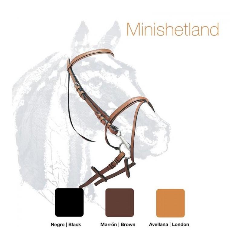  Cabezada Montar Cuero Minishetland