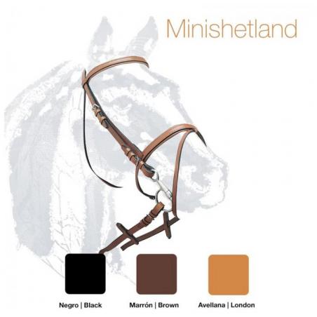  Cabezada Montar Cuero Minishetland
