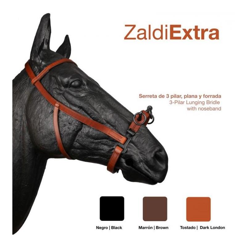  Cabezada Serreta Plana 3-pilares Zaldi Extra