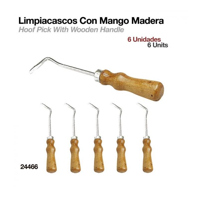  Limpiacascos Con Mango Madera 24466 6uds