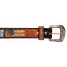 Unisex Western Beaded Belt With Feather Engraving