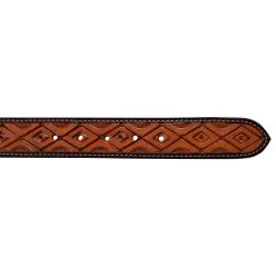 Unisex Western Beaded Belt And Brass Buckle