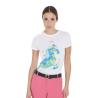 Women's Slim Fit T-Shirt With Abstract Horse Print