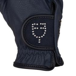 Women's Gloves In Soft Technical Fabric With Glitter Logo