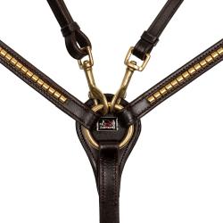 Leather Fork Breastplate With Gold Clincher
