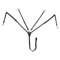 Leather Fork Breastplate With Gold Clincher