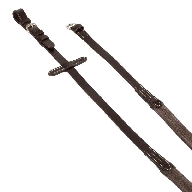 Leather And Rubber Reins Silver Fitting (1.6Cm)