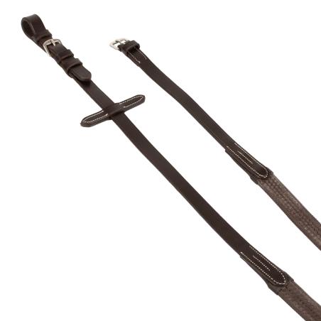 Leather And Rubber Reins Silver Fitting (1.6Cm)