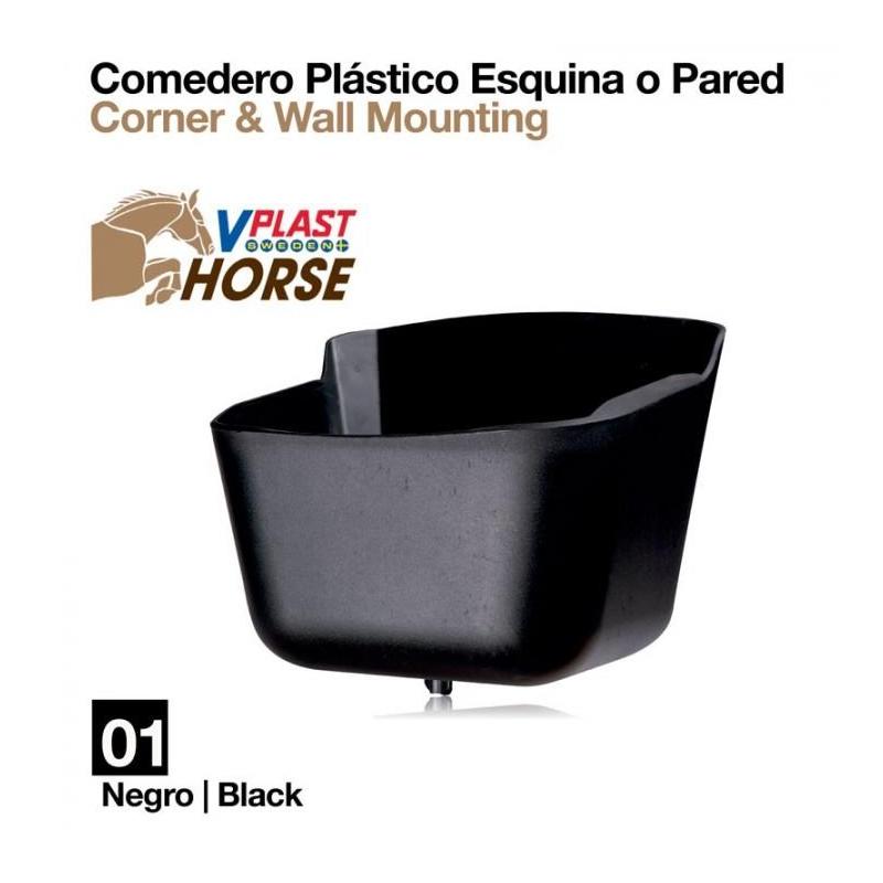 Comedero Plástico Esquina O Pared Va00037 Negro