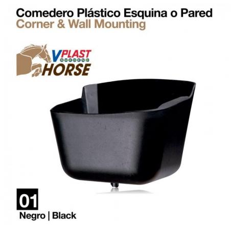  Comedero Plástico Esquina O Pared Va00037 Negro