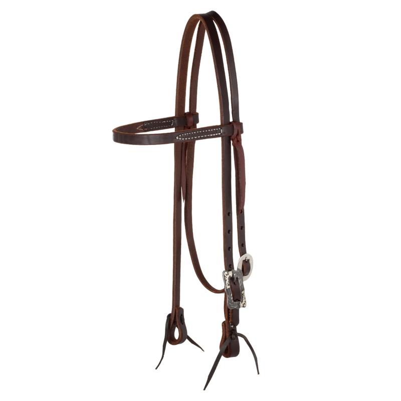 Browband Black Steel Buckle Oiled Western Bridle