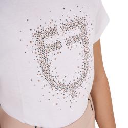 T-Shirt Bambina Slim Fit Logo Glitter Rosa