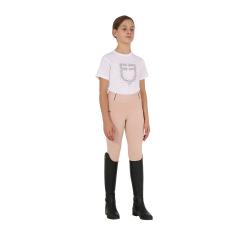 T-Shirt Bambina Slim Fit Logo Glitter Rosa