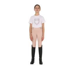 T-Shirt Bambina Slim Fit Logo Glitter Rosa