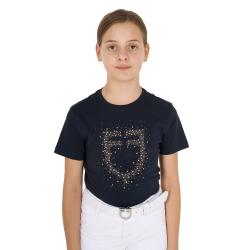T-Shirt Bambina Slim Fit Logo Glitter Rosa