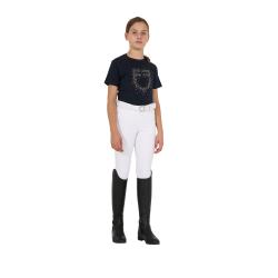 T-Shirt Bambina Slim Fit Logo Glitter Rosa