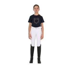 T-Shirt Bambina Slim Fit Logo Glitter Rosa