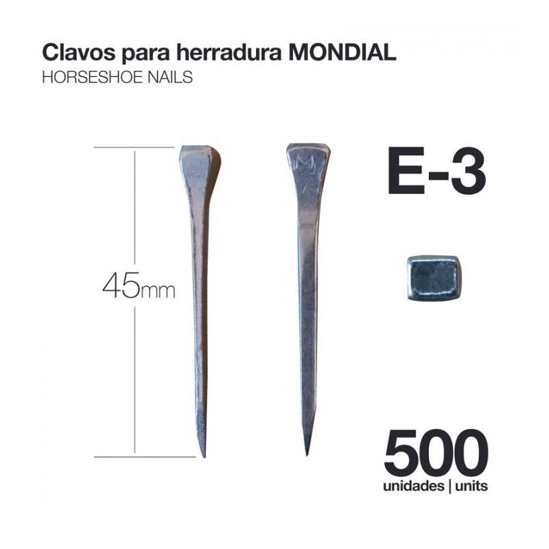  Clavos Para Herradura Mondial E-3 500uds