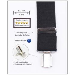 Tirantes De Vestir Negro Hombre 5015/30 12 (4 Pinzas Superior)