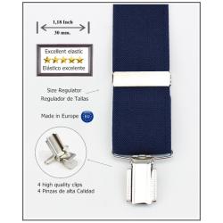 Tirantes De Vestir Azul Hombre 5015/35 02 (4 Pinzas Superior)