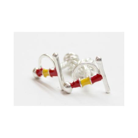 Gemelos Flamencos Rodio De Latón 680