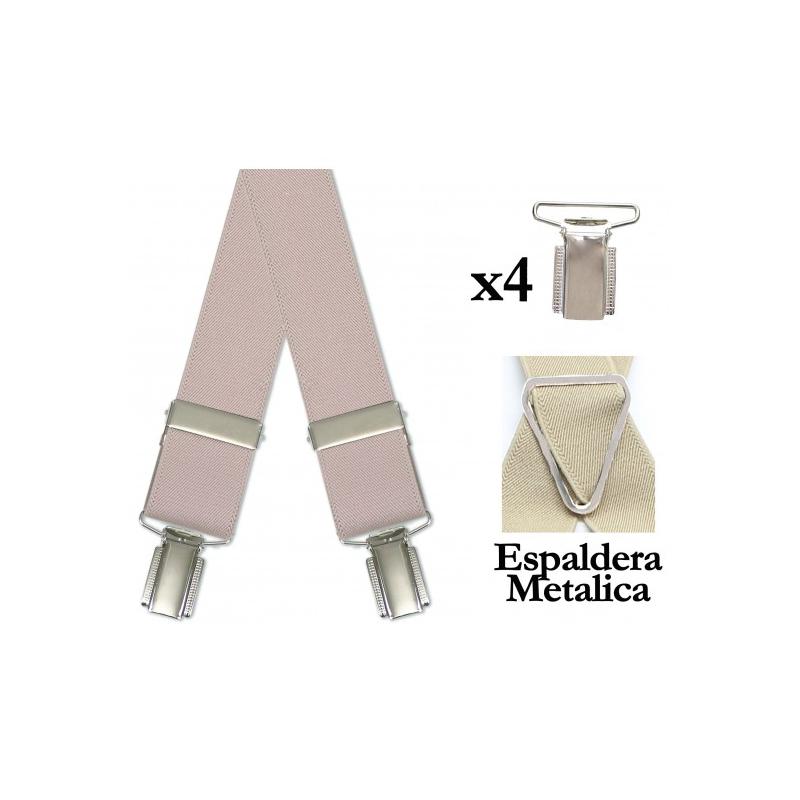 Tirantes De Vestir Lisos Hombre 5015/35 (4 Pinzas Superior)