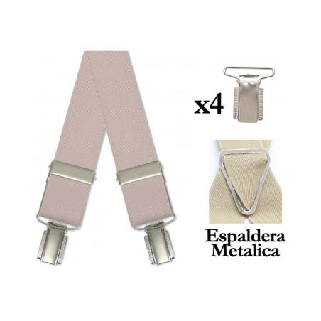 Tirantes De Vestir Lisos Hombre 5015/35 (4 Pinzas Superior)