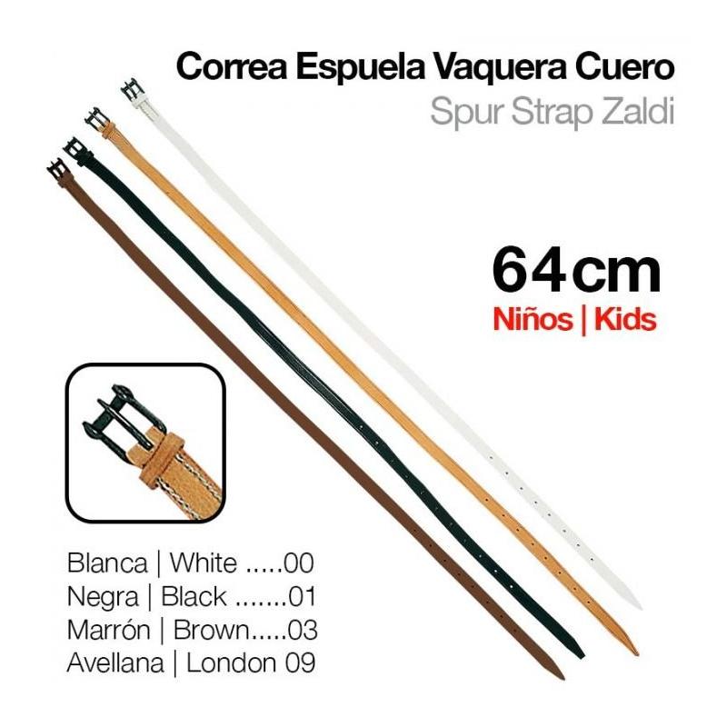  Correa Espuela Vaquera Cuero Niño 64cm