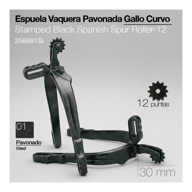  Espuela Vaquera Gallo Curvo Pavonado 258991si