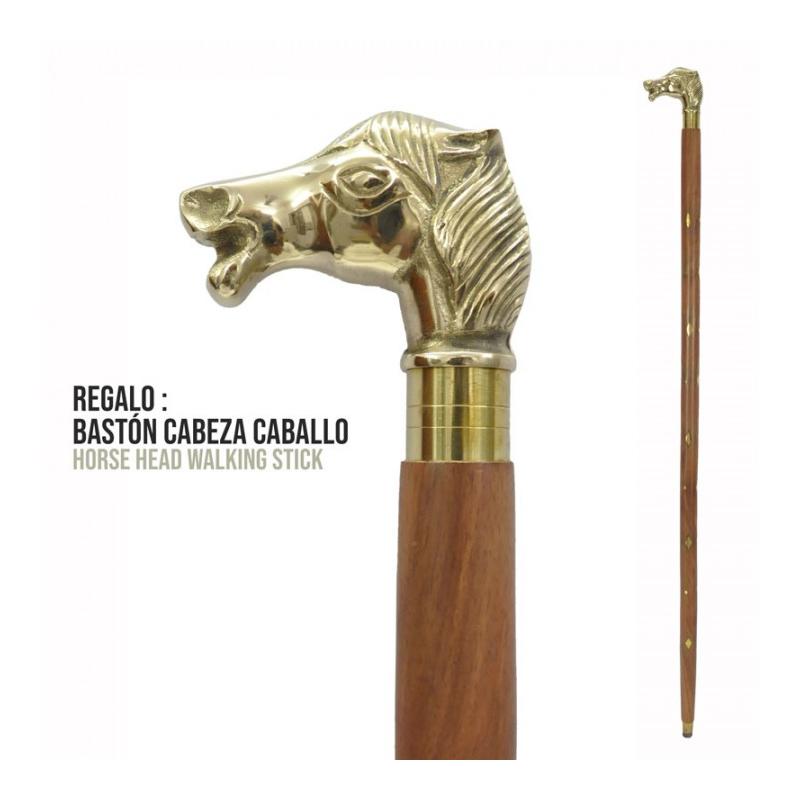 Regalo Baston Cabeza Caballo 90X7X2 Dorado
