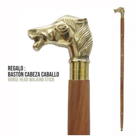 Regalo Baston Cabeza Caballo 90X7X2 Dorado