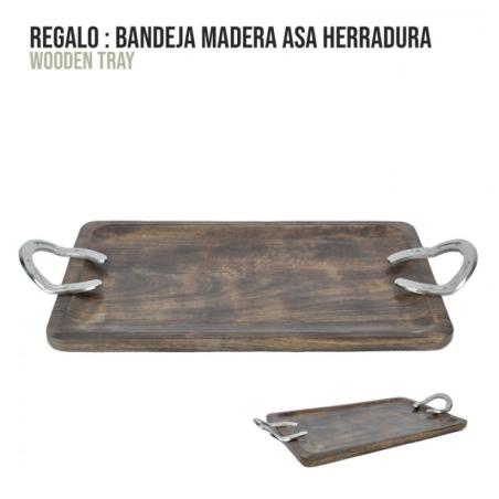 Regalo Bandeja Madera Asa Herradura 65X31X7