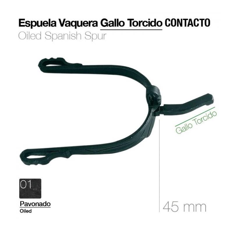  Espuela Vaquera Gallo Torcido Contacto Pavonado