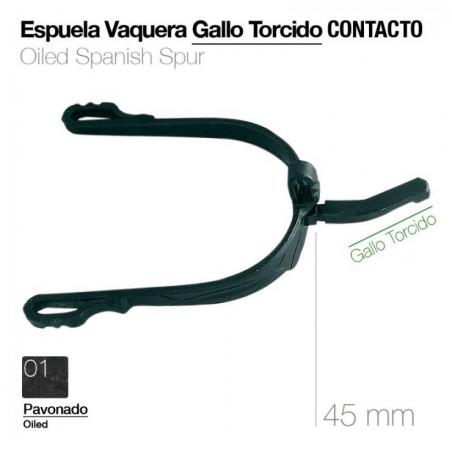  Espuela Vaquera Gallo Torcido Contacto Pavonado