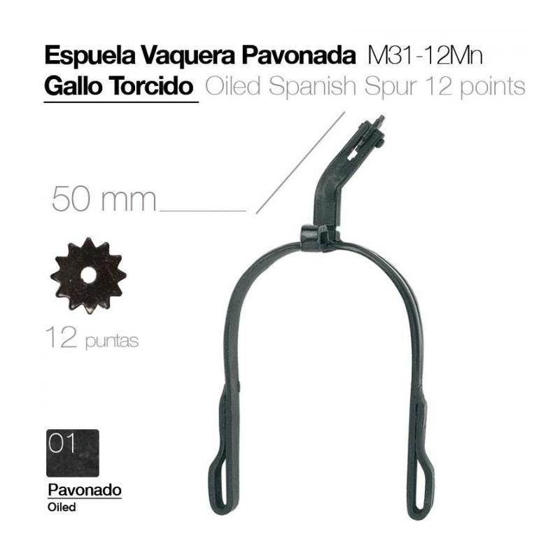  Espuela Vaquera Pavonado Gallo Torcido M31-12mn