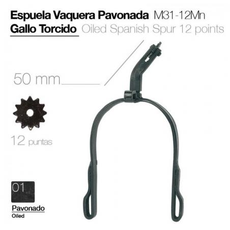  Espuela Vaquera Pavonado Gallo Torcido M31-12mn
