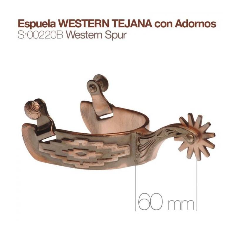  Espuela Western Tejana Con Adornos Sr00220b