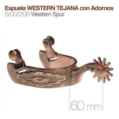  Espuela Western Tejana Con Adornos Sr00220b
